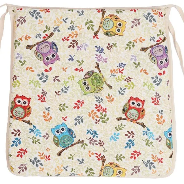 Galette de Chaise confortable motif Hibou