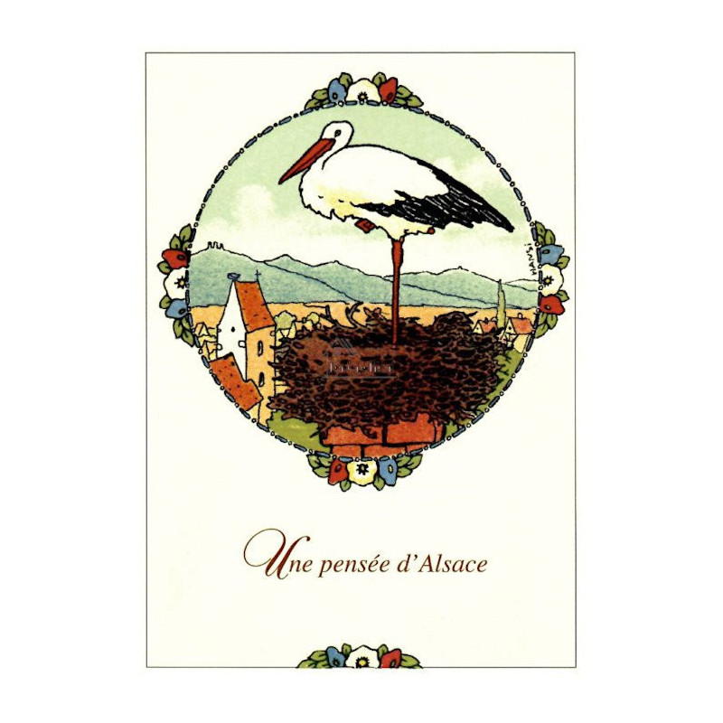 Carte Postale Hansi Une Pensée d'Alsace