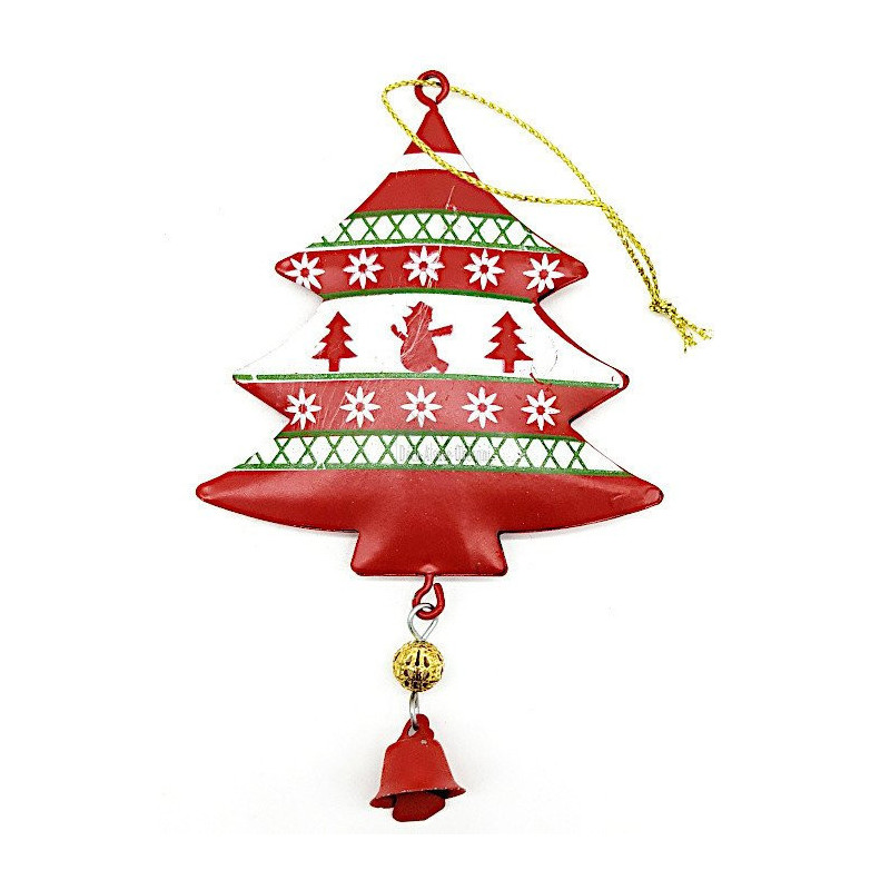Weihnachtsbaum zum Aufhängen in rotem Metall