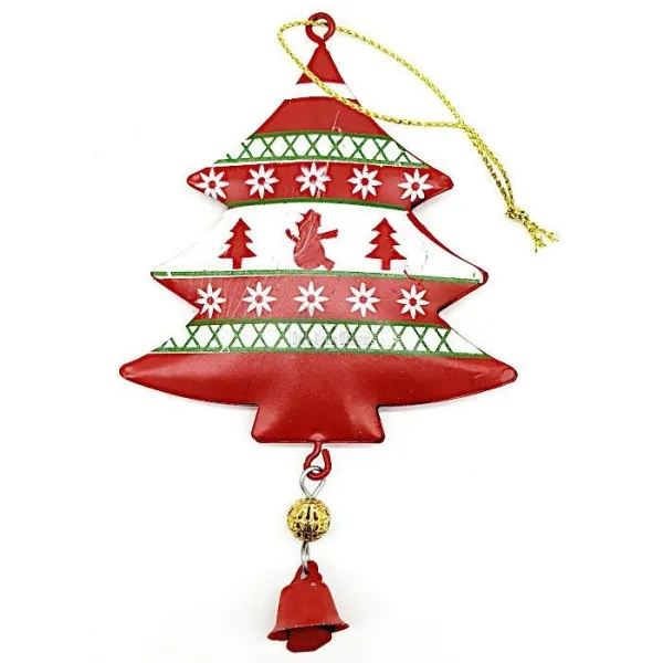 Sapin à suspendre en Métal rouge décor Noël