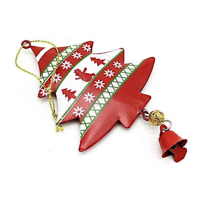 Sapin à suspendre en Métal rouge décor Noël