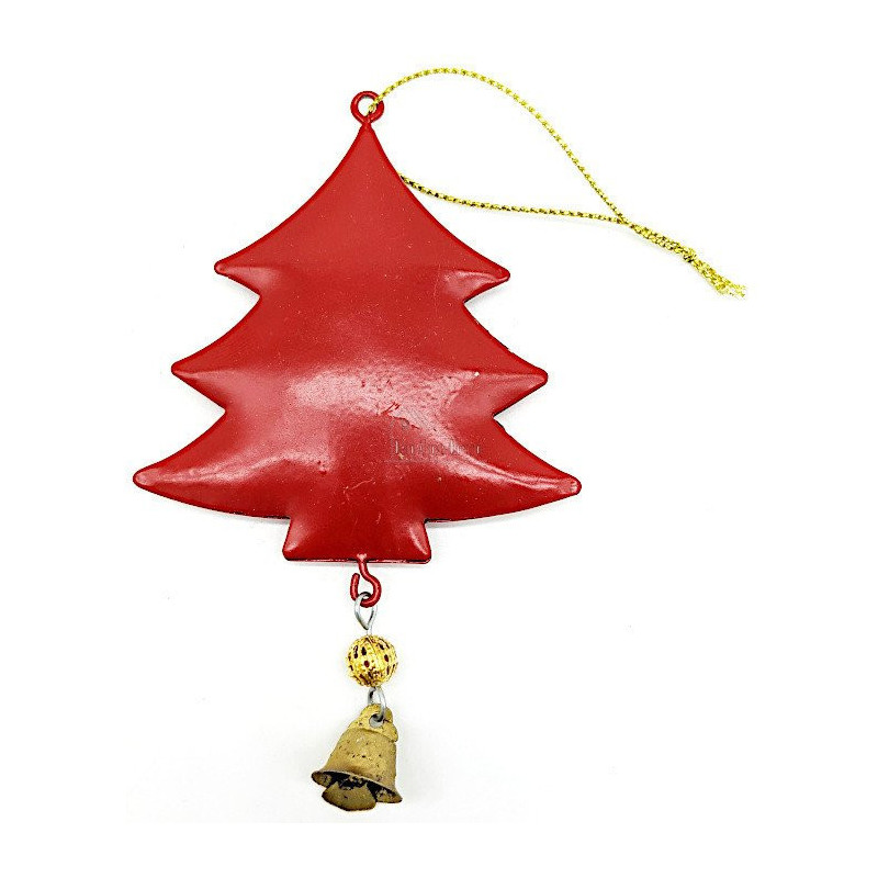Hanging tree in red Metal with Snowflakes decor