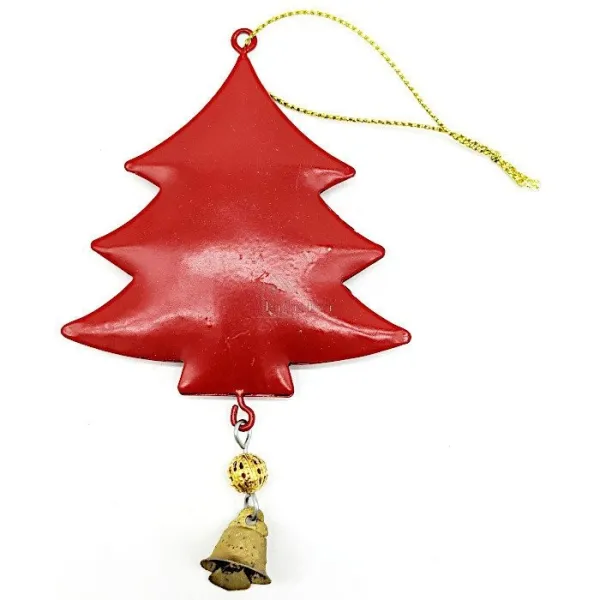 Hanging tree in red Metal with Snowflakes decor