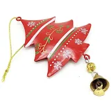 Hanging tree in red Metal with Snowflakes decor