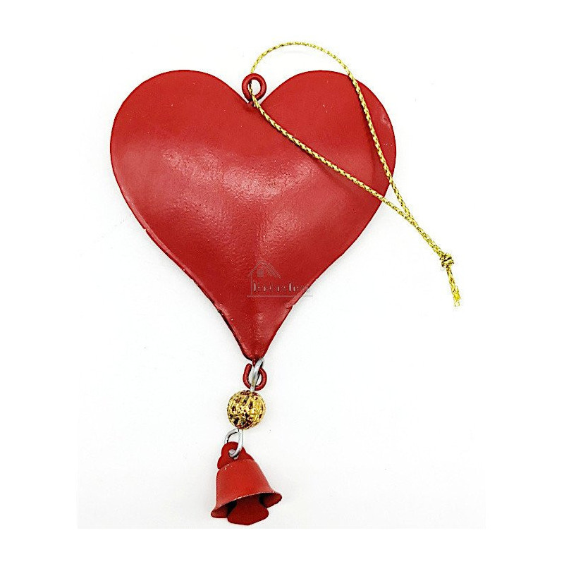 Coeur à suspendre en Métal rouge décor Noël