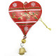 Heart to hang in red metal with Snowflakes decor