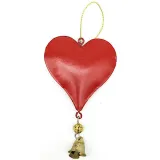 Coeur à suspendre en Métal rouge décor Flocons de Neige