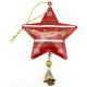 Red metal hanging star with Snowflakes decor