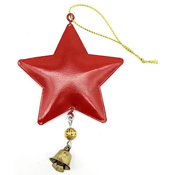 Etoile à suspendre en Métal rouge décor Flocons de Neige