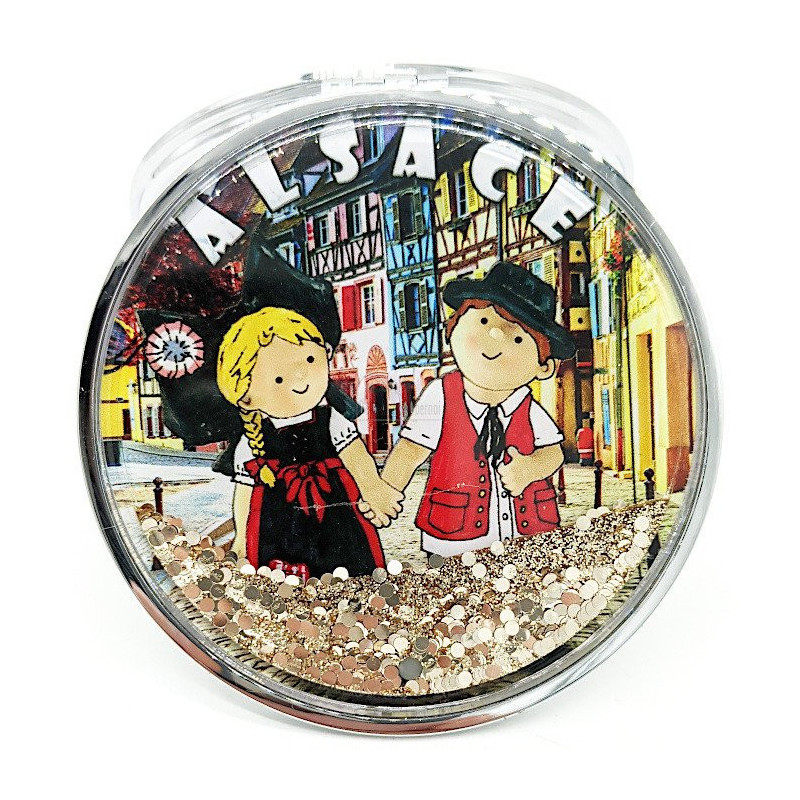 Alsatian Bag Mirror with Alsace Marking Sequins