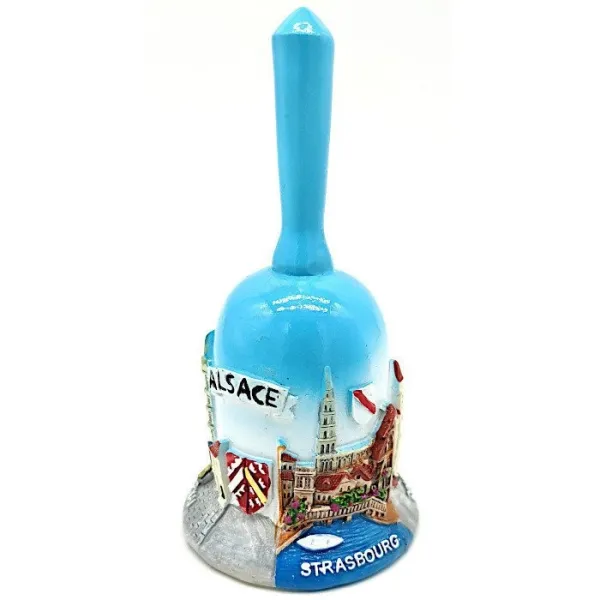 Glänzend lackierte Dörfer d'Alsace Resin Bell