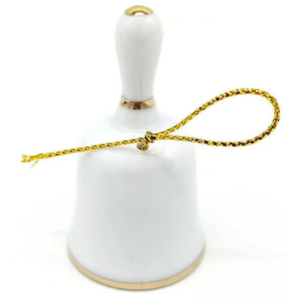 Ceramic bell gold border Alsace decor