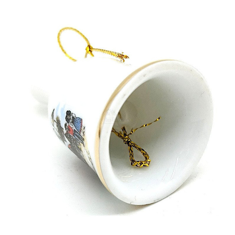 Ceramic bell gold border Alsace decor