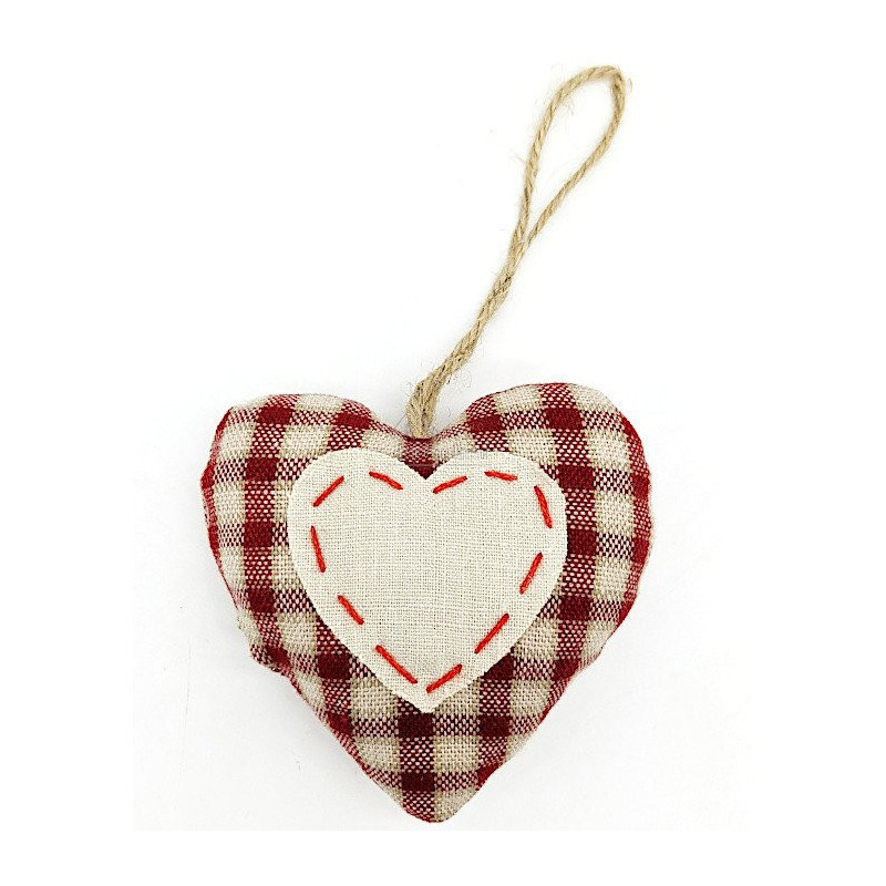 Alsatian heart upholstered in fabric to hang