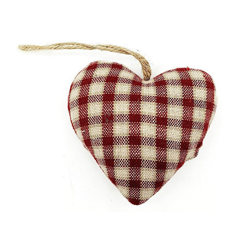 Alsatian heart upholstered in fabric to hang