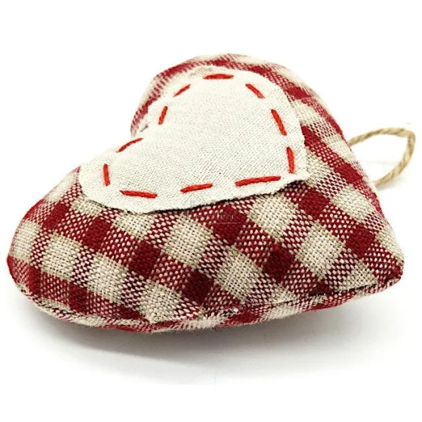 Alsatian heart upholstered in fabric to hang