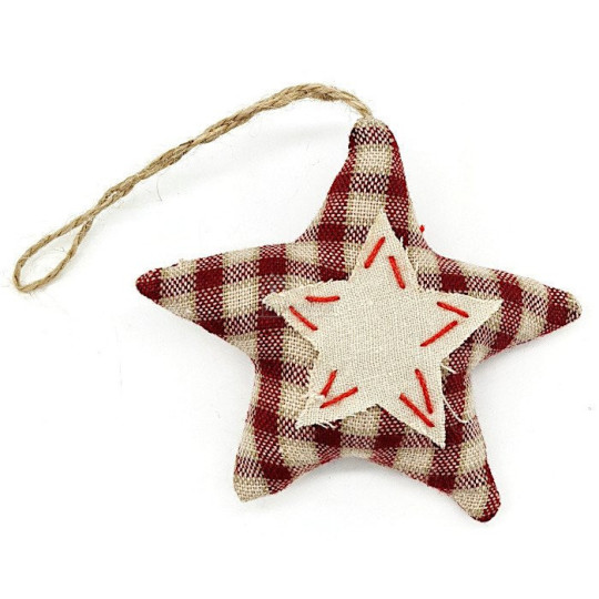 Alsatian star upholstered in fabric to hang