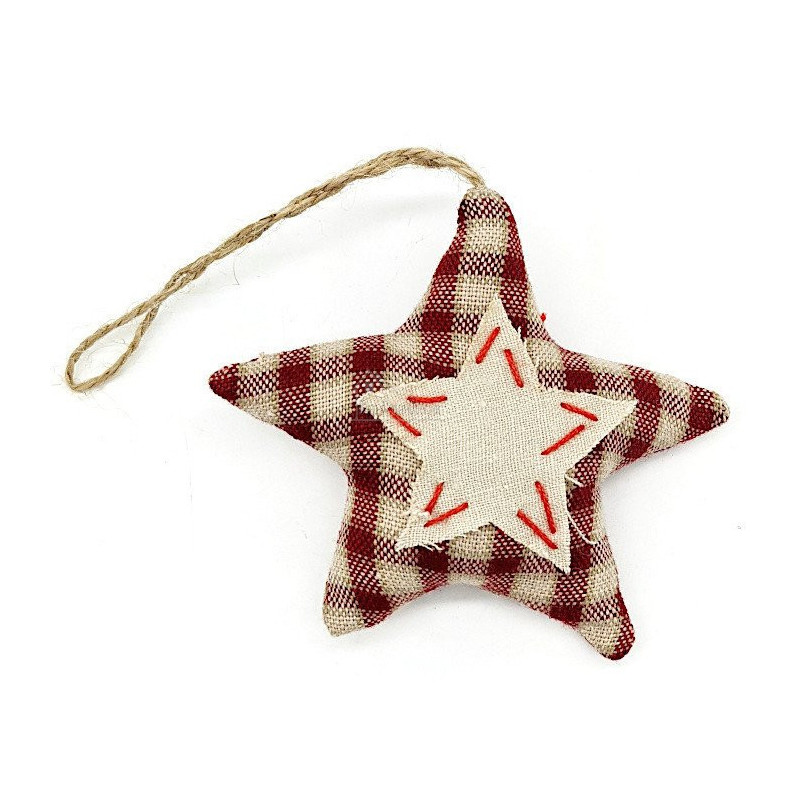 Alsatian star upholstered in fabric to hang