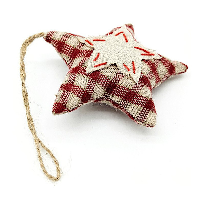 Alsatian star upholstered in fabric to hang