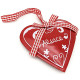 Coeur décoratif Métal Rouge Alsace et ruban Vichy