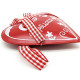 Coeur décoratif Métal Rouge Alsace et ruban Vichy