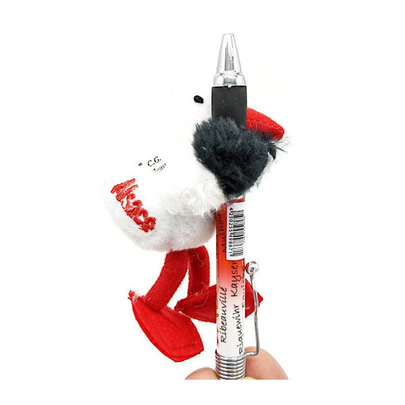 Peluche Cigogne d'Alsace Brodée Alsace 9 cm