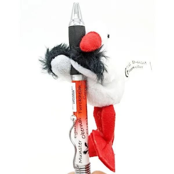 Elsass Storch Plüsch bestickt Elsass 9 cm