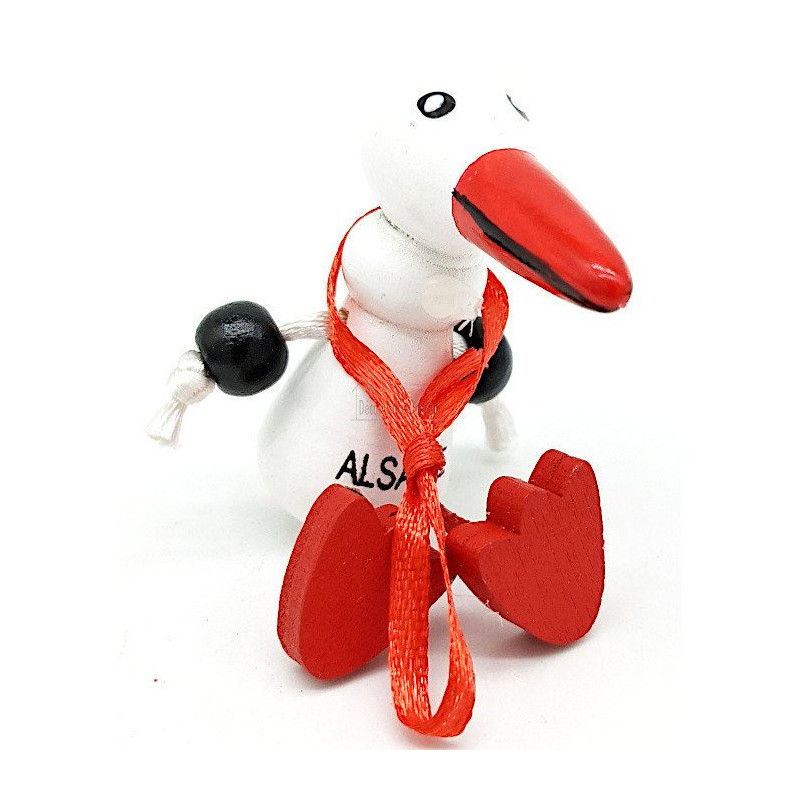 Alsatian Stork Decorative Magnet in Wood
