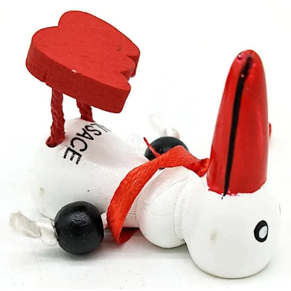 Elsässer Storch Dekorativer Magnet aus Holz