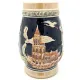 Chope à Bière bombée en Faience décor Villes d'Alsace 50 cl