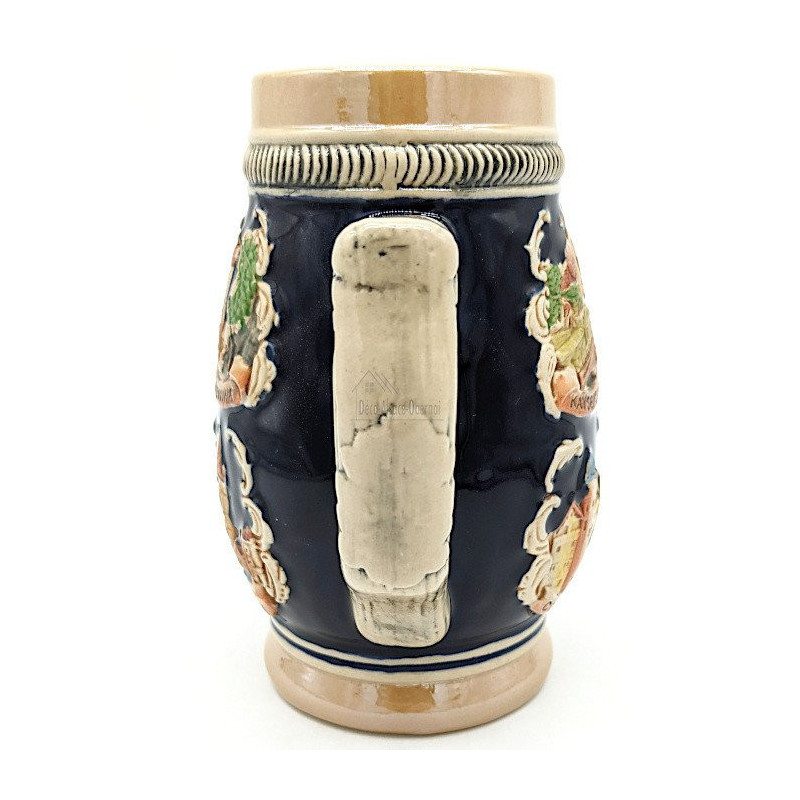 Domed Beer Mug in Faience decor Cities of Alsace 50 cl