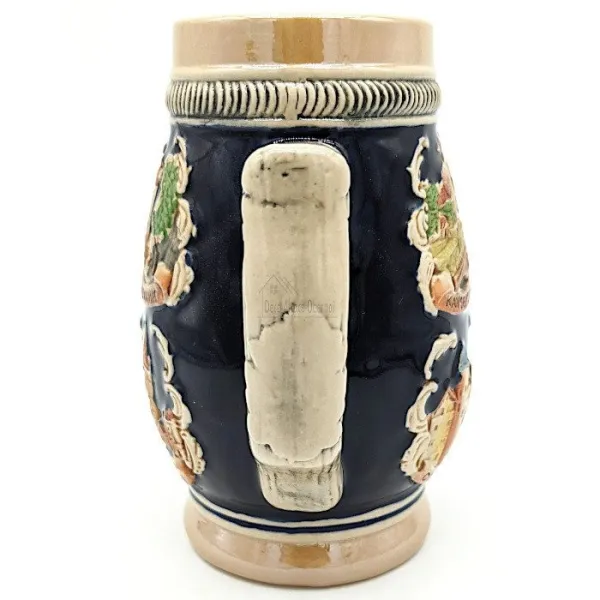 Chope à Bière bombée en Faience décor Villes d'Alsace 50 cl