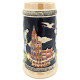 Beer mug straight in Faience decor Cities of Alsace 50 cl