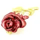 Broche Fantaisie métal dorée Rose rouge