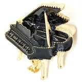 Broche Fantaisie métal dorée Rose rouge