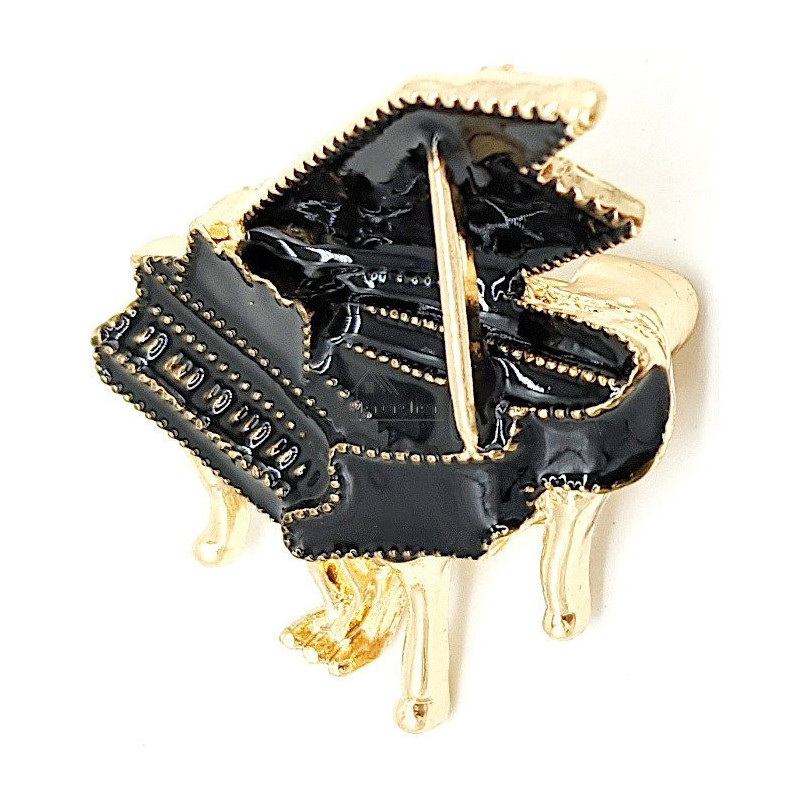 Broche Fantaisie métal dorée Rose rouge