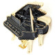 Brosche Fancy Gold Metall Piano Schwarz
