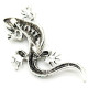 Broche Fantaisie métal vieilli Lézard et Strass multi-couleurs