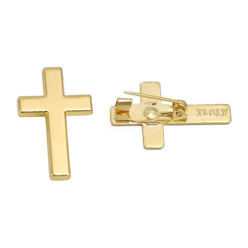 Broche Fantaisie métal dorée Croix