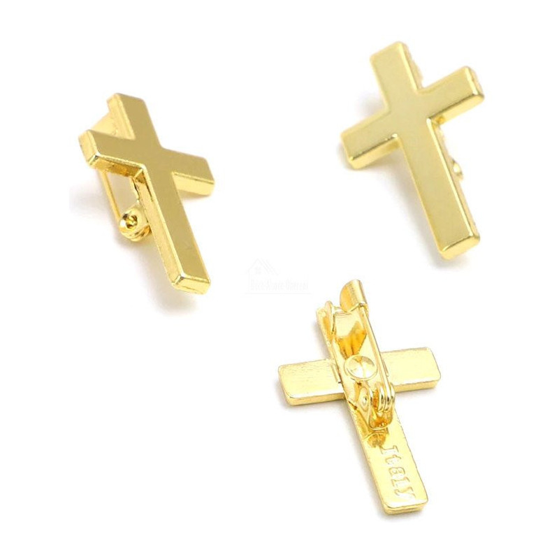 Broche Fantaisie métal dorée Croix