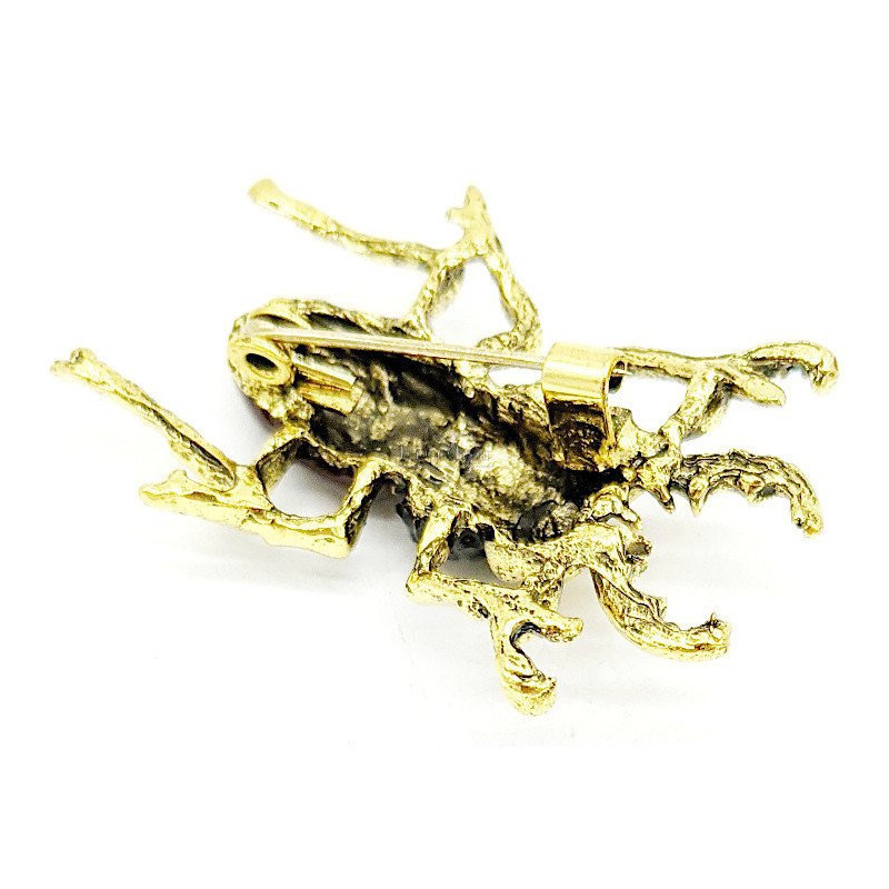 Fancy antique gold metal scarab brooch