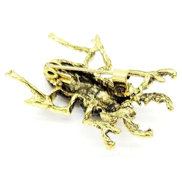 Fancy antique gold metal scarab brooch