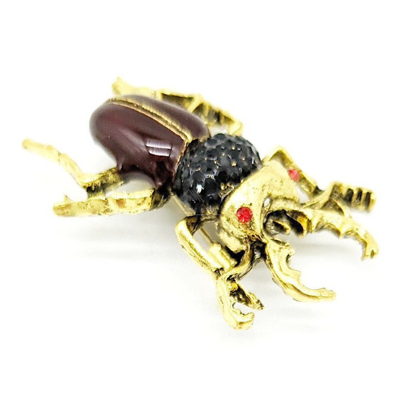 Fancy antique gold metal scarab brooch