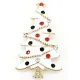 Broche Fantaisie métal doré Sapin de Noël Blanc avec Strass
