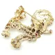 Broche Fantaisie métal doré Caniche avec Noeud