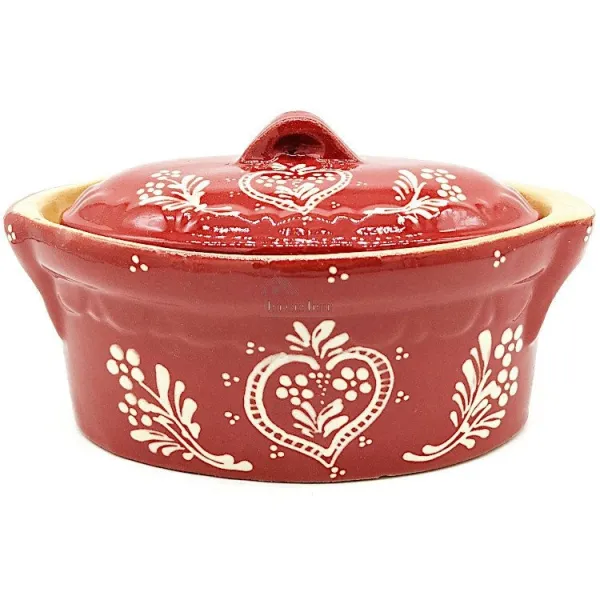 Terrine à Baeckeoffe Soufflenheim rouge Coeur 21cm