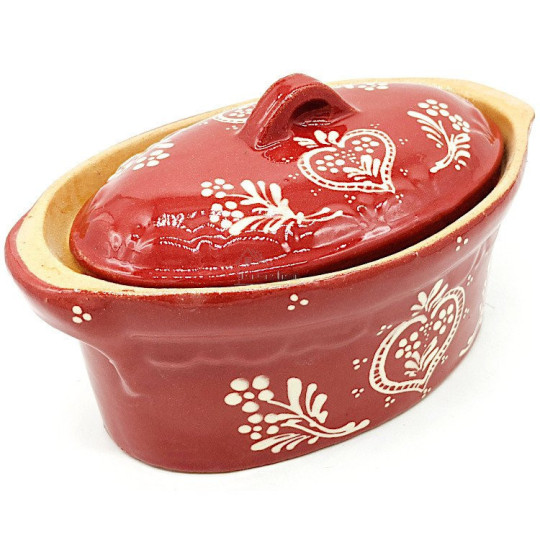 Terrine à Baeckeoffe Soufflenheim rouge Coeur 21cm