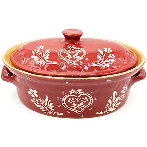 Terrine Baeckeoffe Soufflenheim rot Herz 30 cm