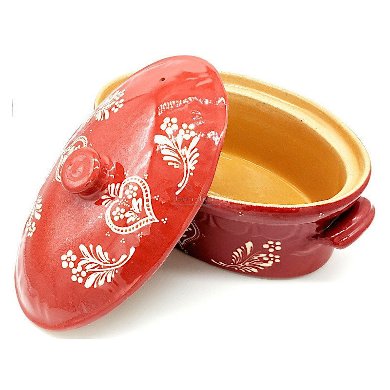 Terrine à Baeckeoffe Soufflenheim rouge Coeur 37 cm