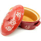 Terrine à Baeckeoffe Soufflenheim rouge Coeur 37 cm